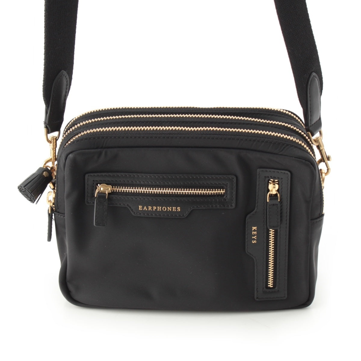 Anya Hindmarch Nylon Trio Multi-Pocket Shoulder Bag black