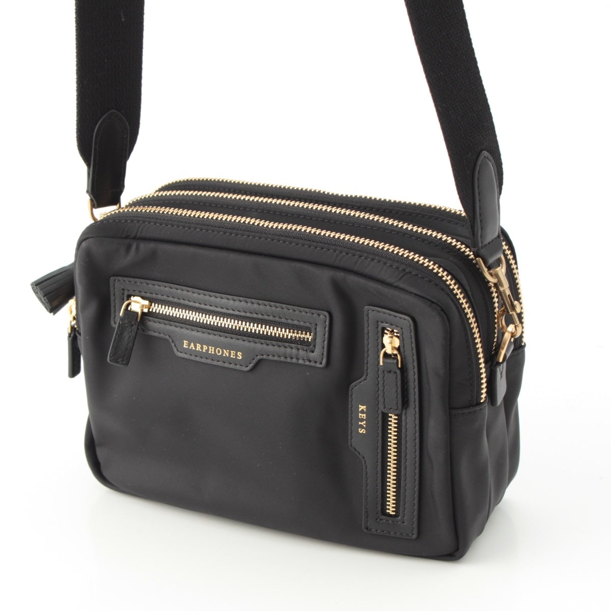 Anya Hindmarch Nylon Trio Multi-Pocket Shoulder Bag black