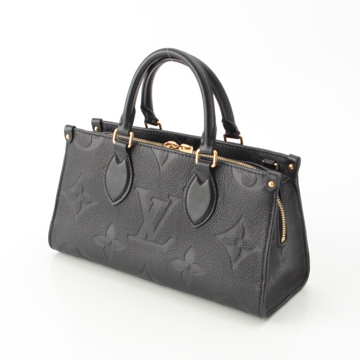 LOUIS VUITTON OnTheGo EastWest EW Monogram Empreinte Cowhide Chain strap, gold metal Handbag 2WAY Shoulder M23640 black