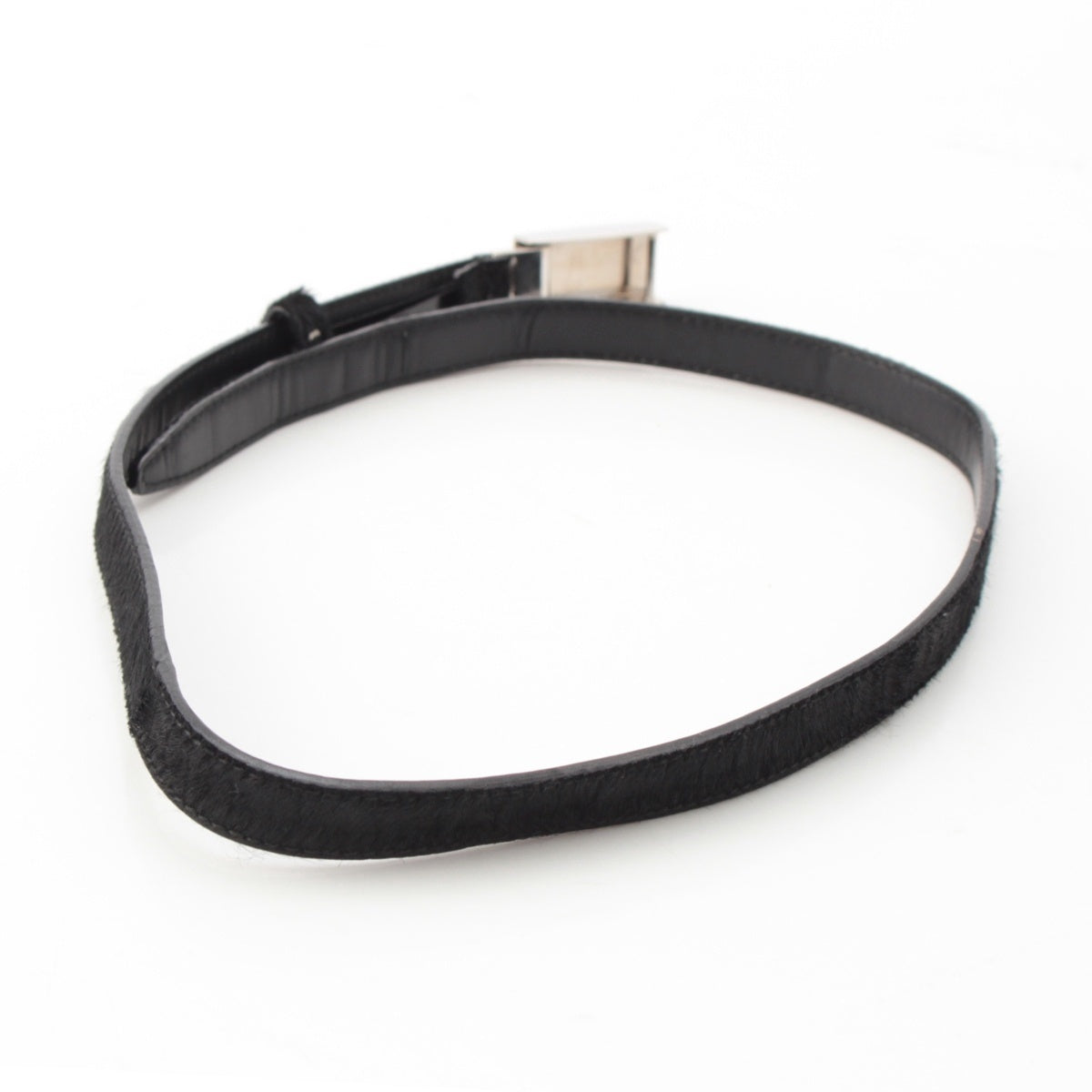 GUCCI Harako leather Logo Narrow belt black