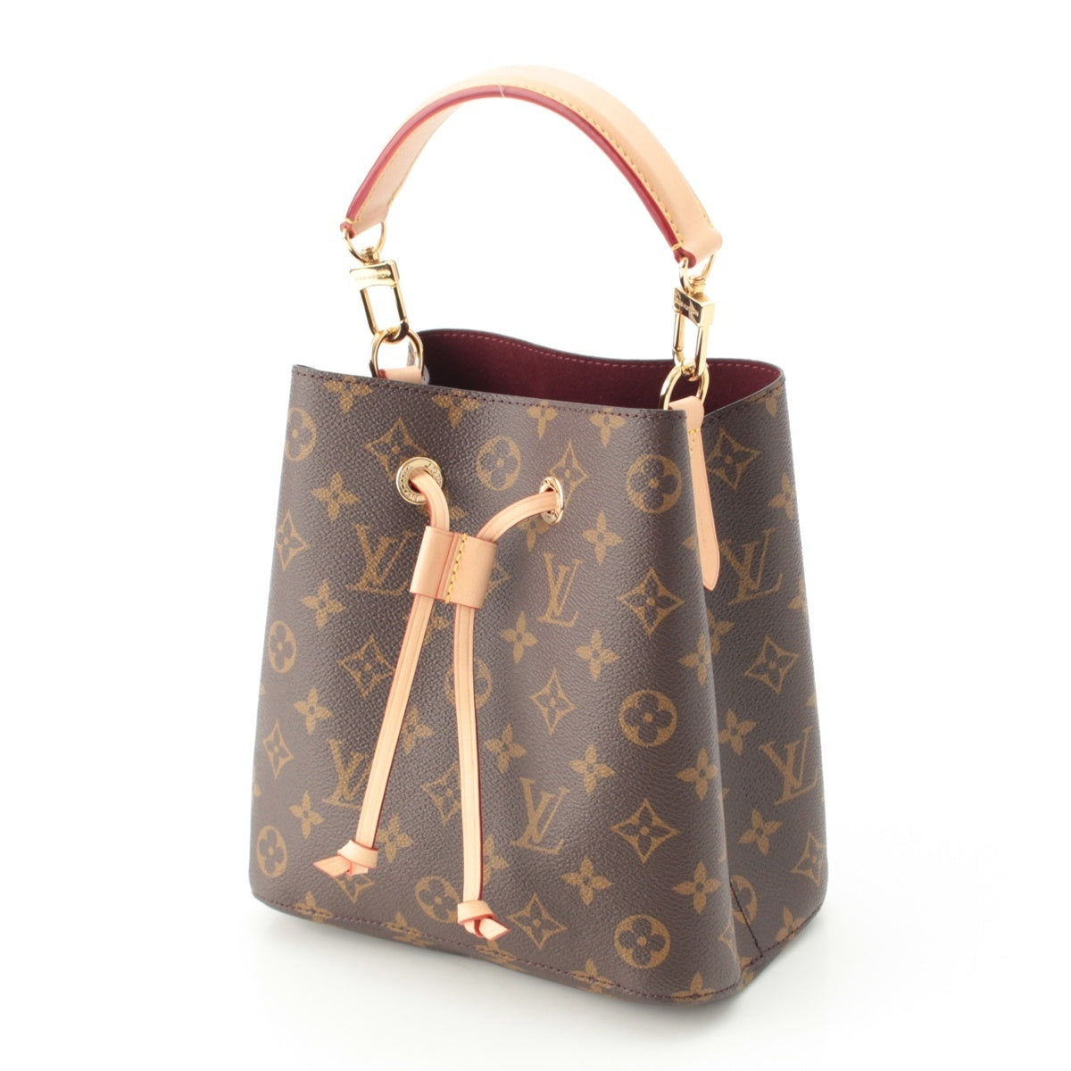 LOUIS VUITTON Monogram Neo Noe BB Canvas Cowhide Leather RFID Drawstring Bag Gold Metal Handbag 2way Shoulder M46581 Brown