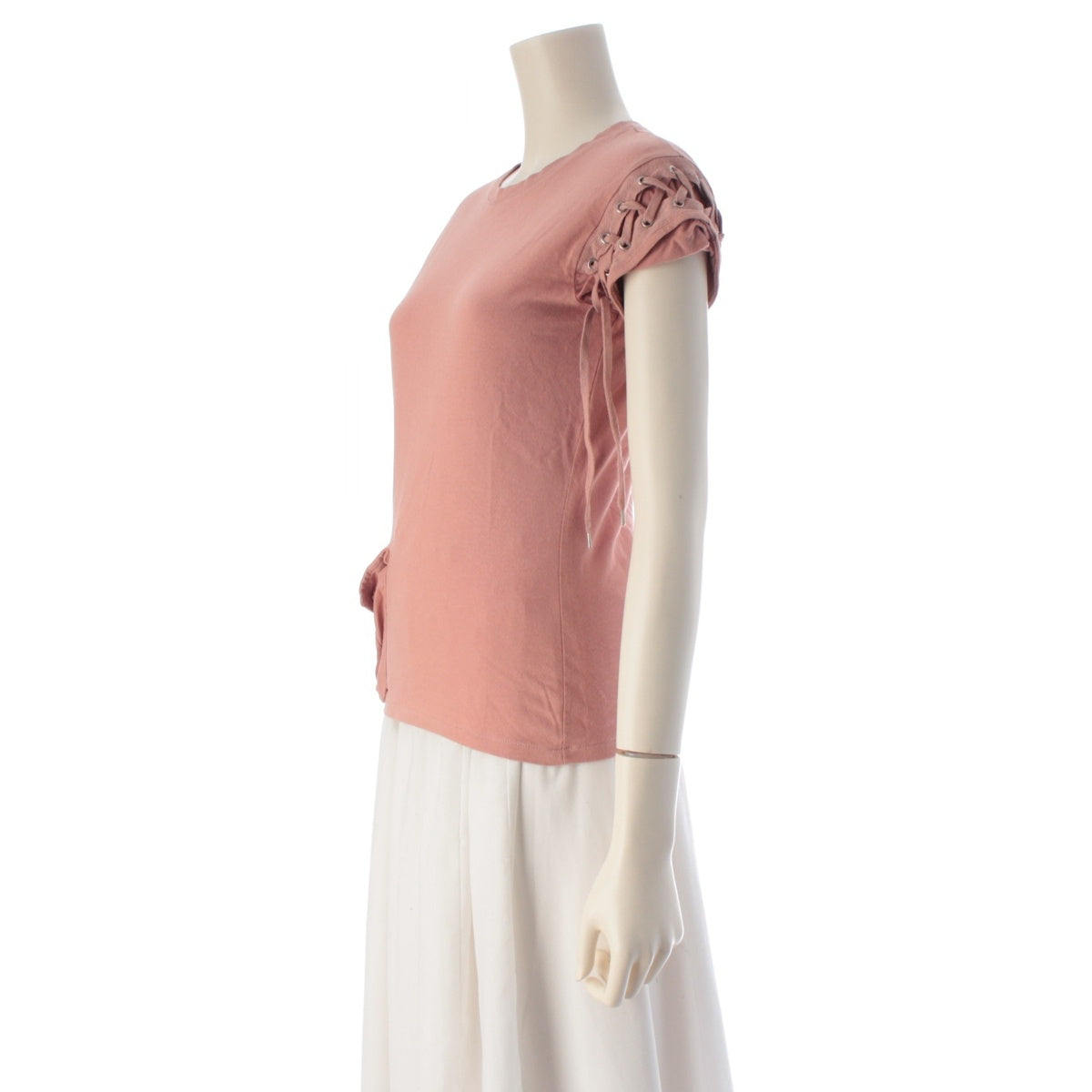Christian Dior cotton Lace-up pocket crew neck Cut pink 38