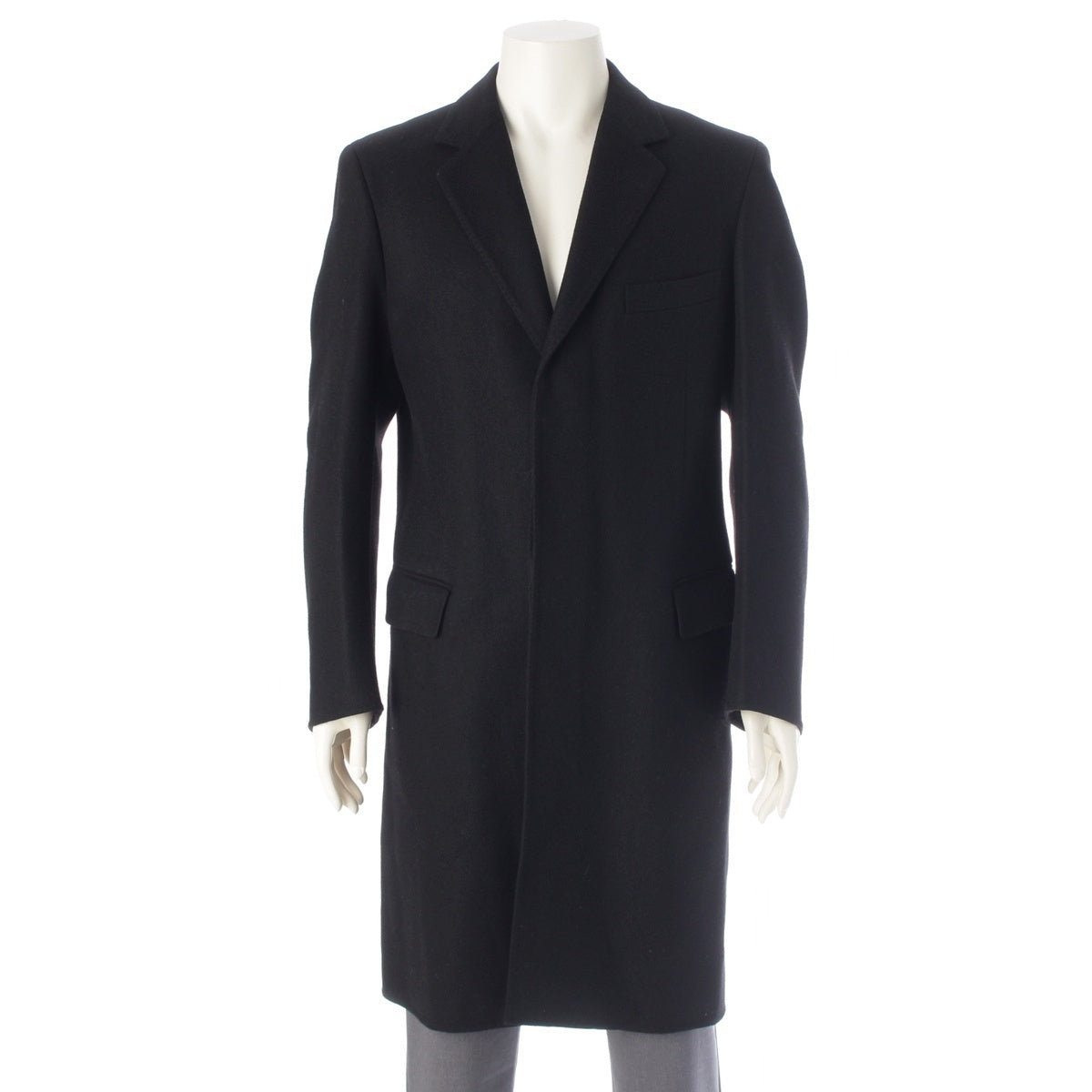LOUIS VUITTON cashmere Chesterfield coat coat black 46