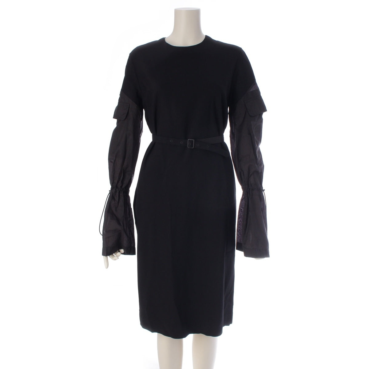 Maison Margiela Mixed materials docking one piece dress S51CU0040 black 38