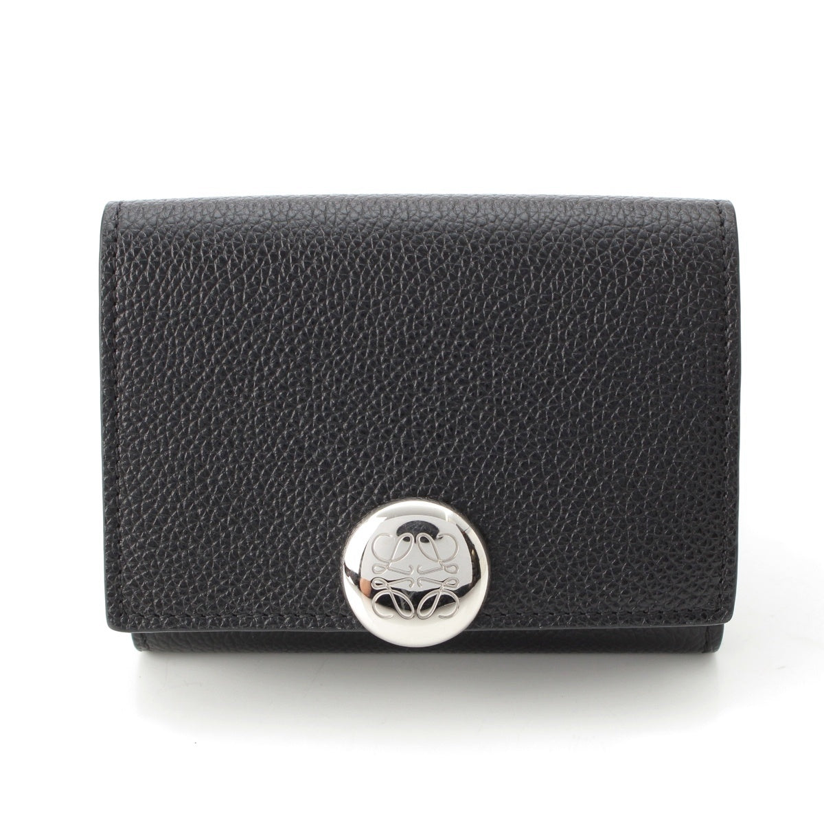 LOEWE pebble grain calfskin Pebble Trifold Wallet Tri-fold wallet black