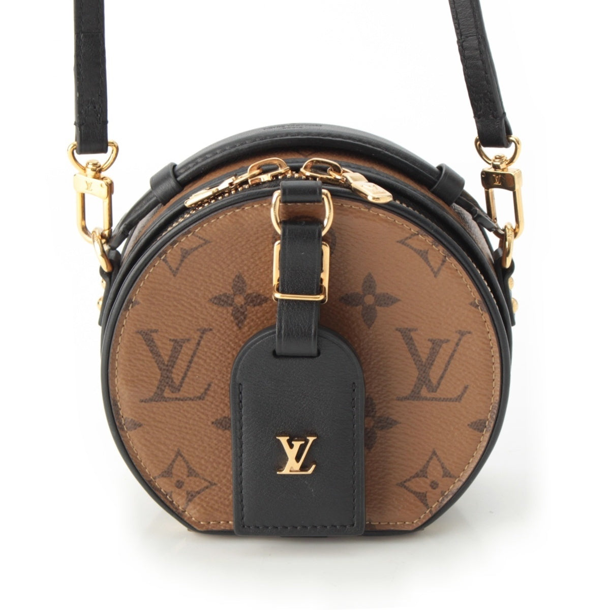 LOUIS VUITTON Monogram Reverse Mini Boîte Chapeau Shoulder Bag RFID response M68276 Brown