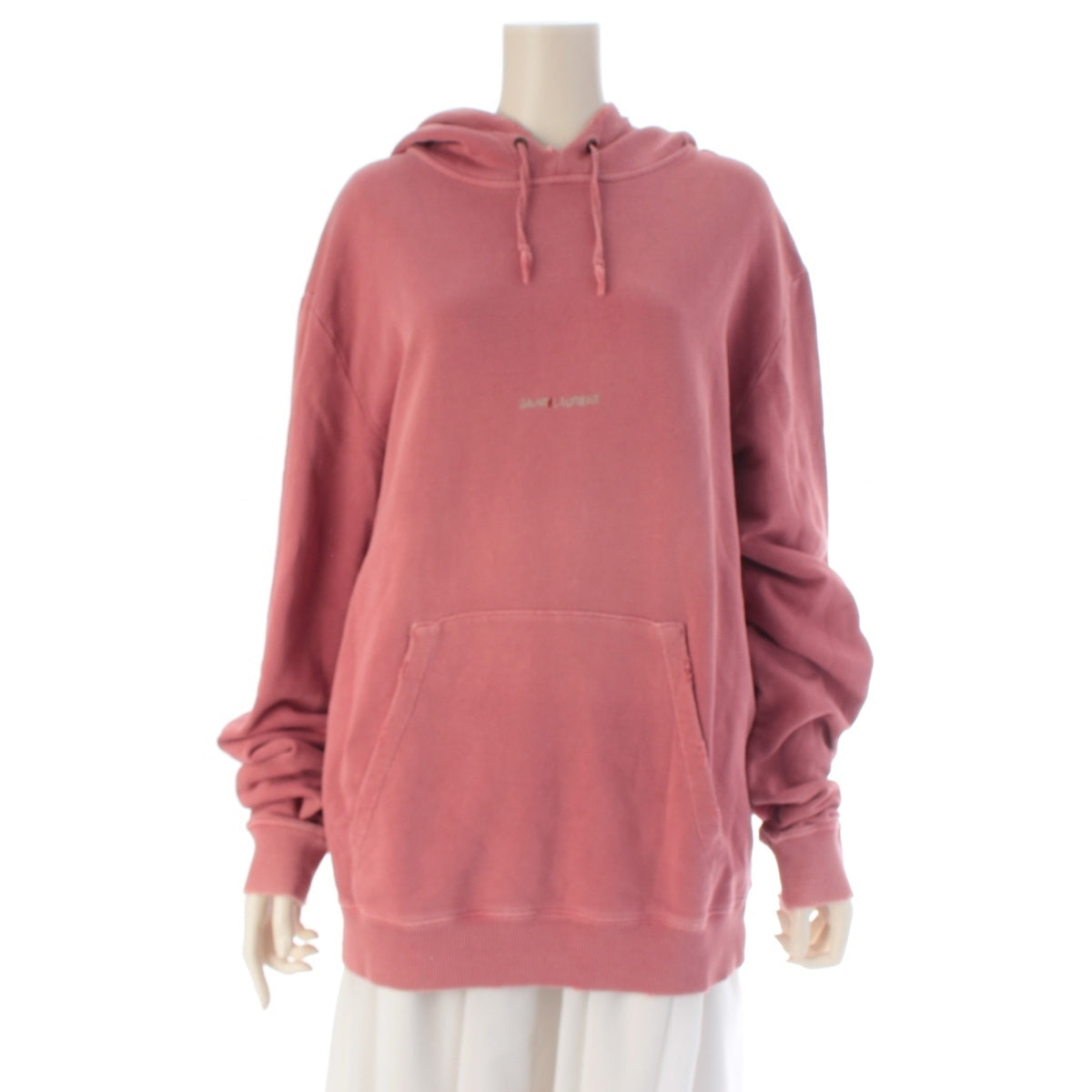 SAINT LAURENT Vintage-style front logo Parker tops 532119 pink M