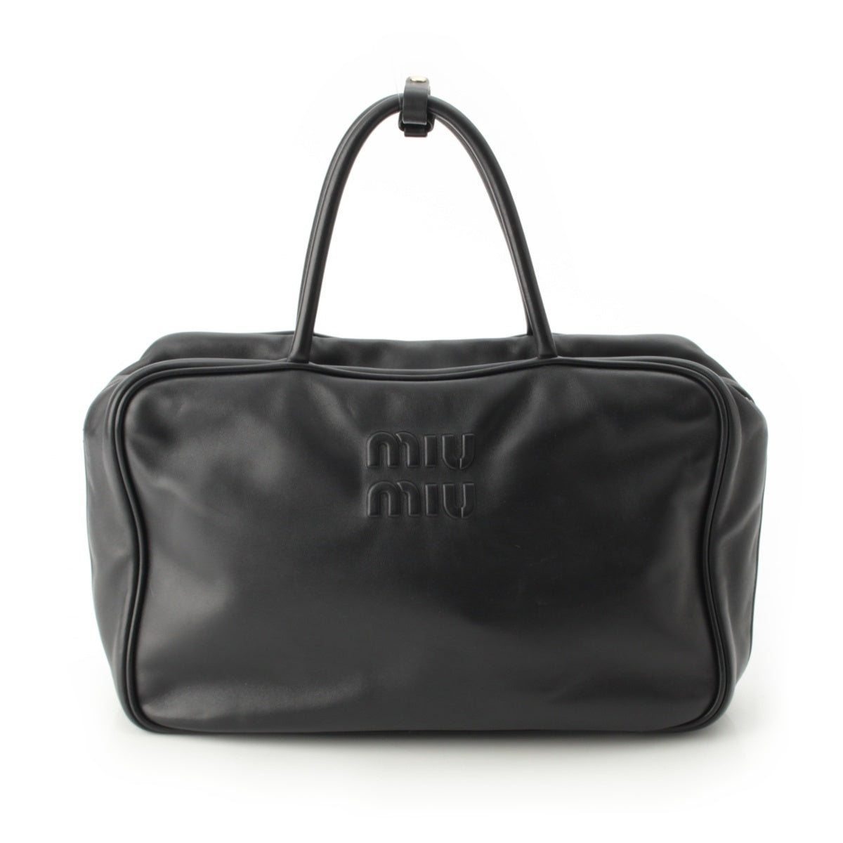 MIUMIU leather Logo Bow Handbag black