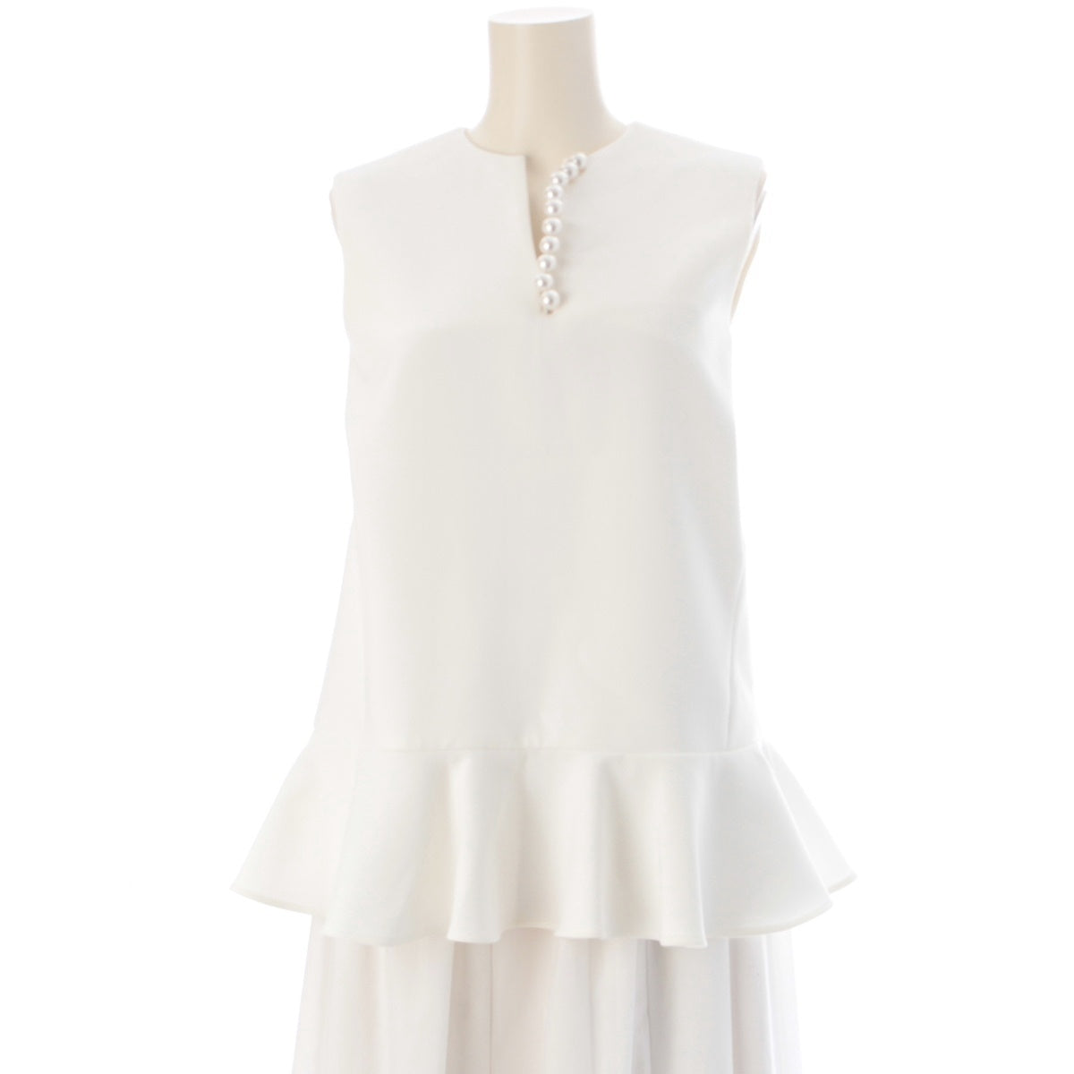 YOKO CHAN Pearl Sleeveless tops YCB-221-264 white 36