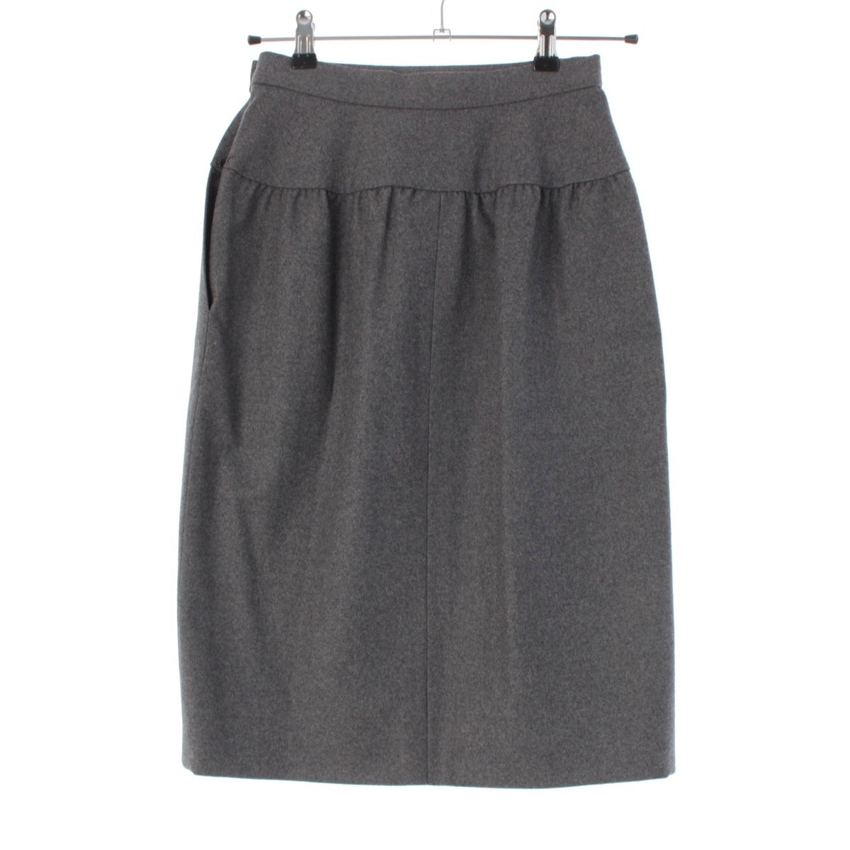 CHANEL wool Vintage COCO Button skirt 22624 gray 34