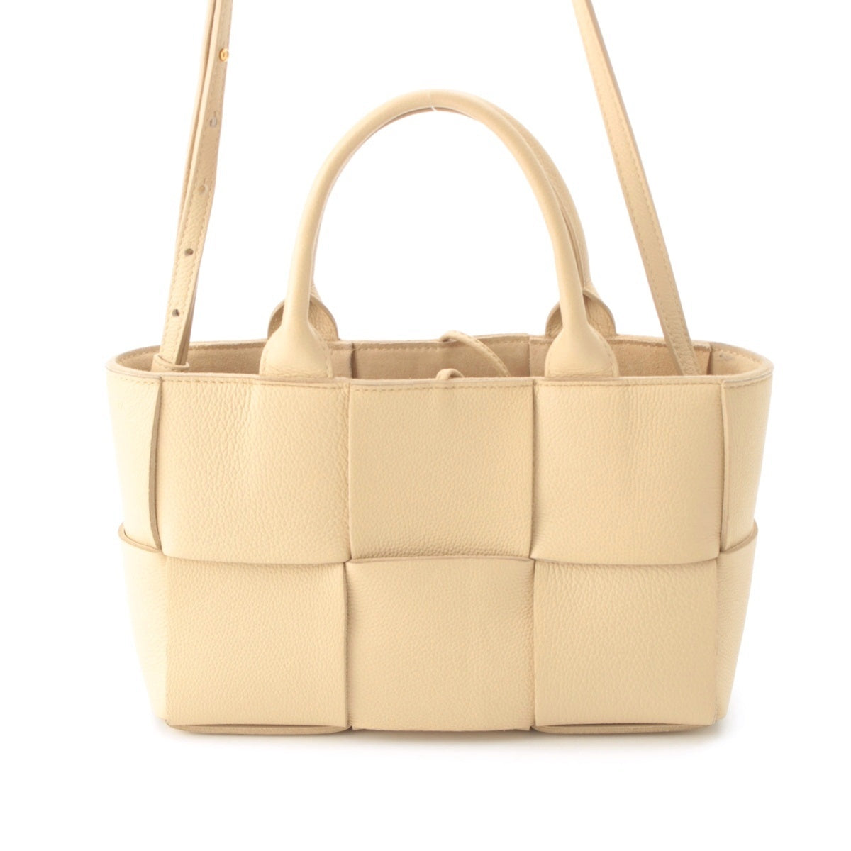 BOTTEGAVENETA leather Maxi INTRECCIATO Mini Arco 2WAY Handbag 709337 beige