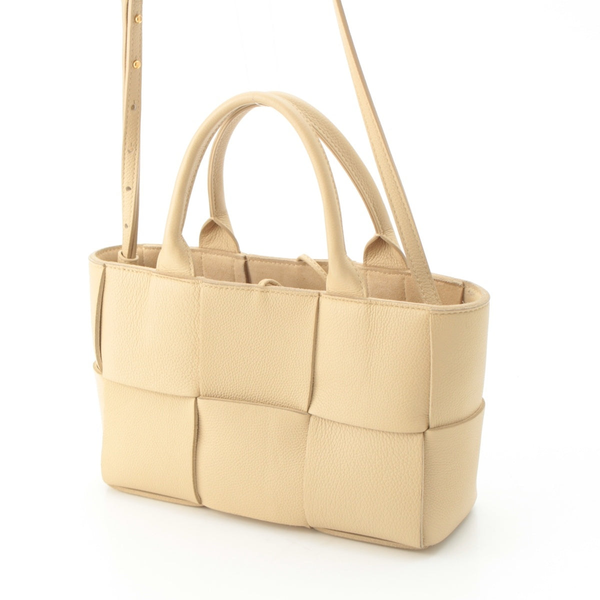 BOTTEGAVENETA leather Maxi INTRECCIATO Mini Arco 2WAY Handbag 709337 beige