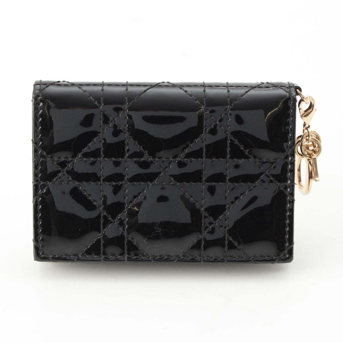 Dior patent Canage Card Case 25MA0178 black