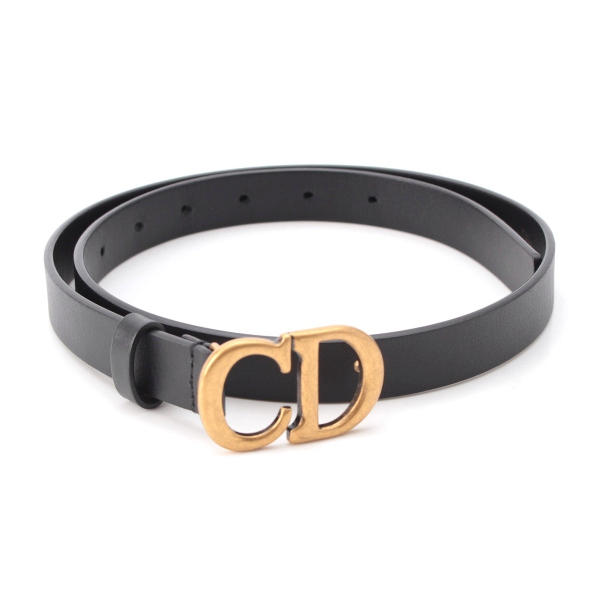 Dior leather CD logo belt black 75