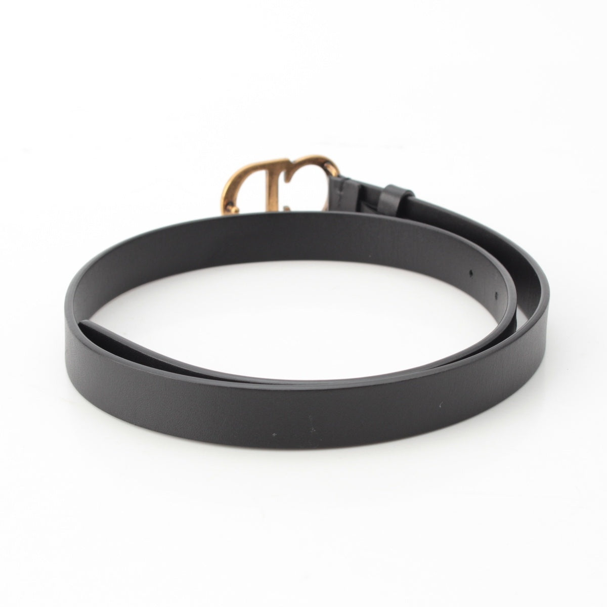 Dior leather CD logo belt black 75
