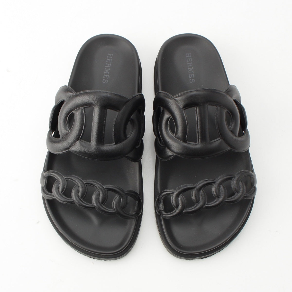 HERMES extra ChÃ©ne Dunkel Sandals H222302Z black 35.5
