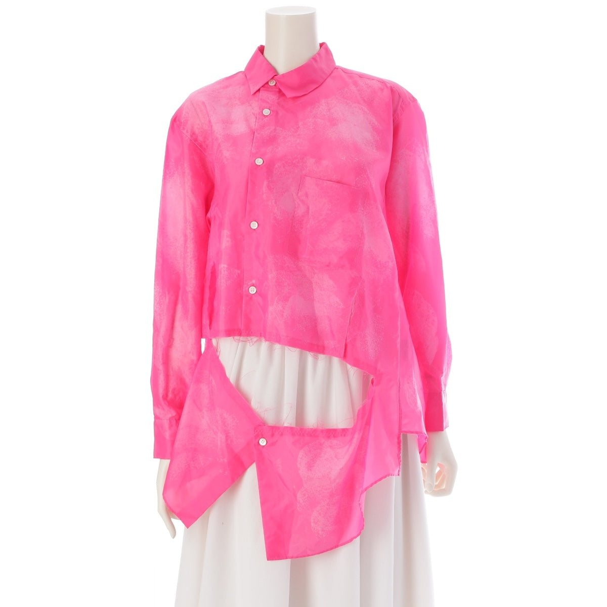 COMME des GARCONS Taffeta cutting twist Long sleeve shirt tops GP-B006 pink XS