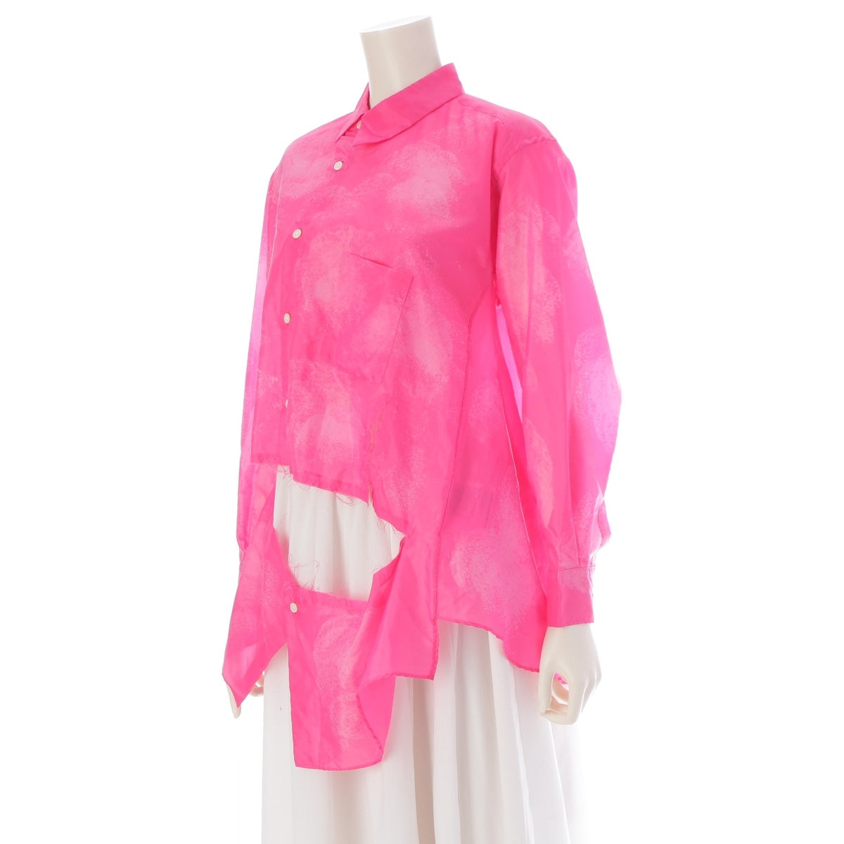 COMME des GARCONS Taffeta cutting twist Long sleeve shirt tops GP-B006 pink XS