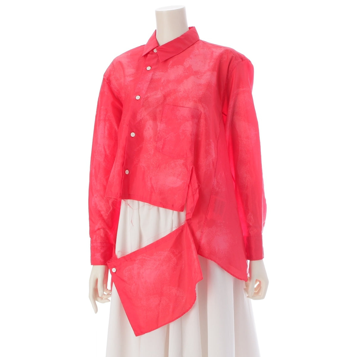 COMME des GARCONS Taffeta cutting twist Long sleeve shirt GP-B006 Red XS