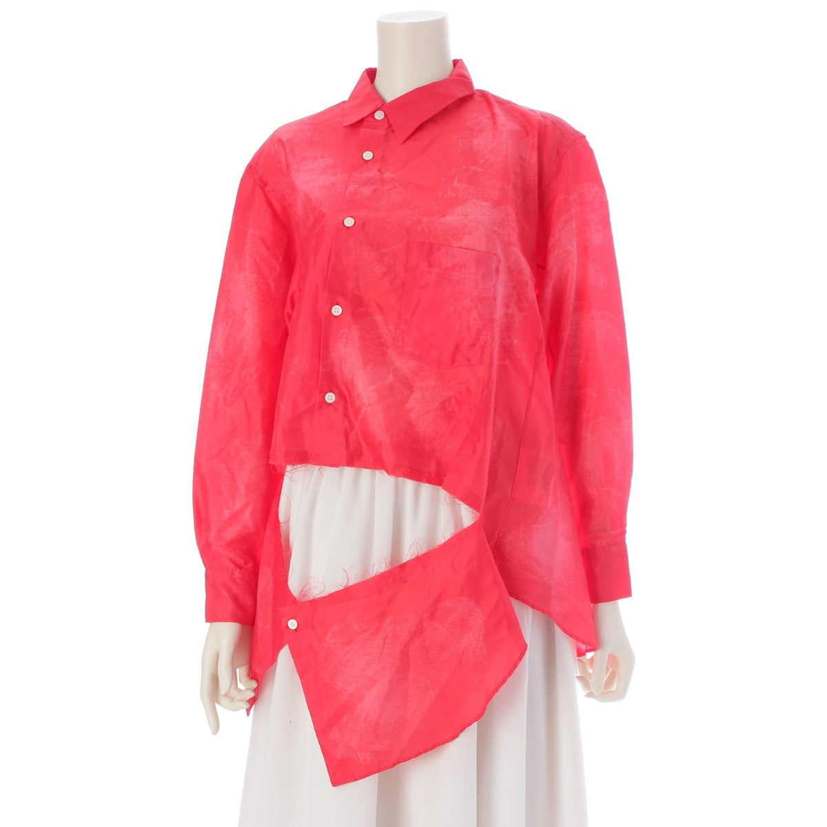 COMME des GARCONS Taffeta cutting twist Long sleeve shirt tops GP-B006 Red XS