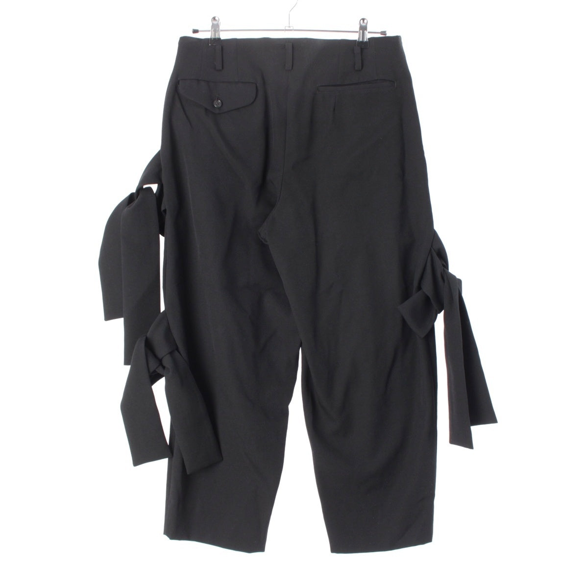 COMME des GARCONS HOMME PLUS Wool gabardine Side ribbon Pants Bottoms PO-P054 black XS