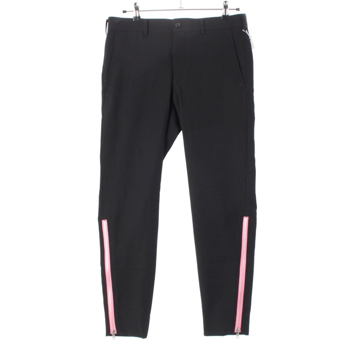 COMME des GARCONS HOMME PLUS Wool gabardine Side zip tapered Pants Bottoms PO-P047 Black x pink S