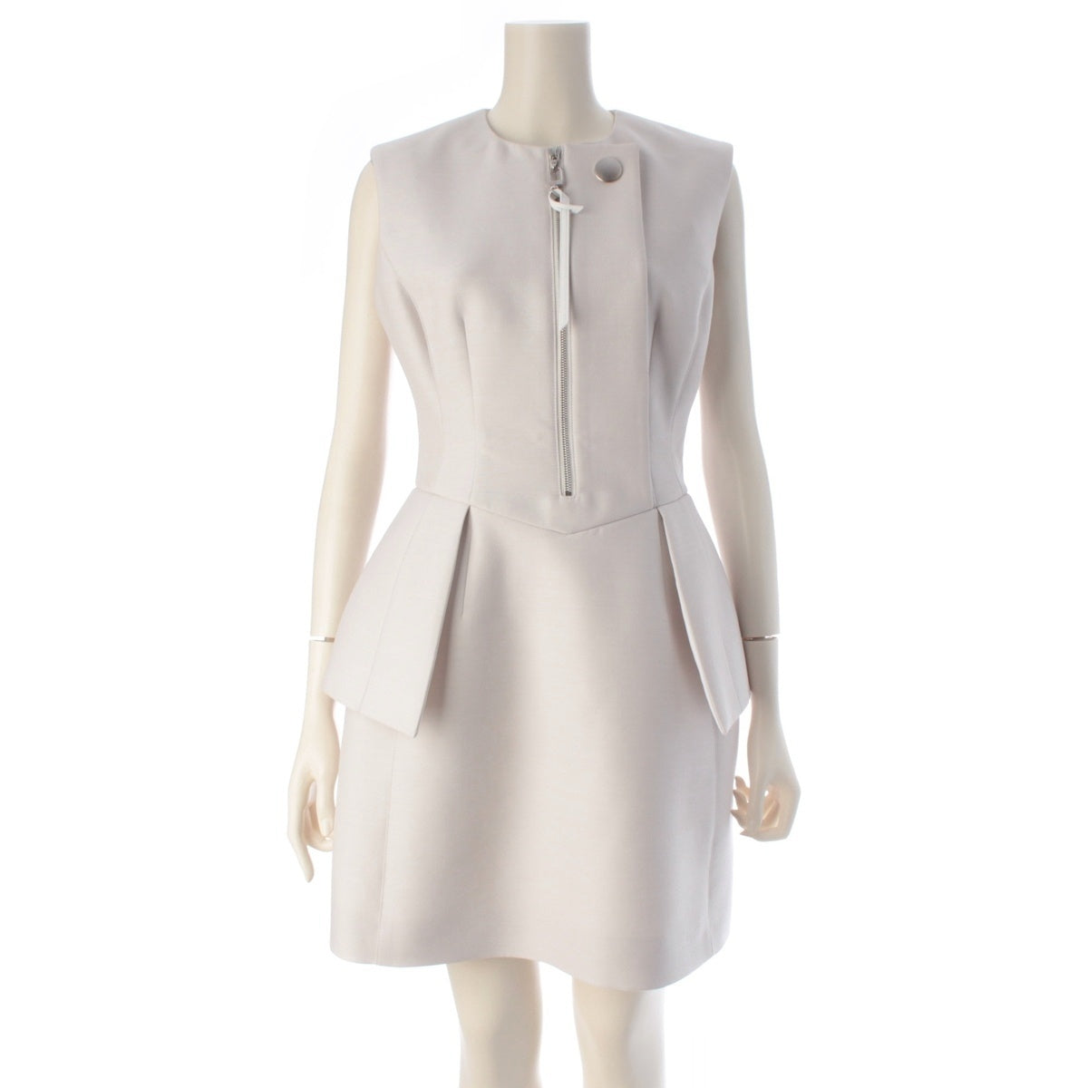 LOUIS VUITTON Wool Silk ECONYL Peplum Sleeveless one piece RW242WB white 36