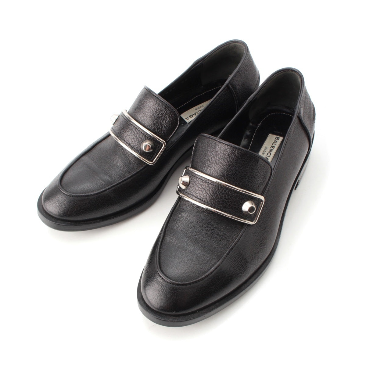 BALENCIAGA leather Studs loafers 357828 black 35 1/2