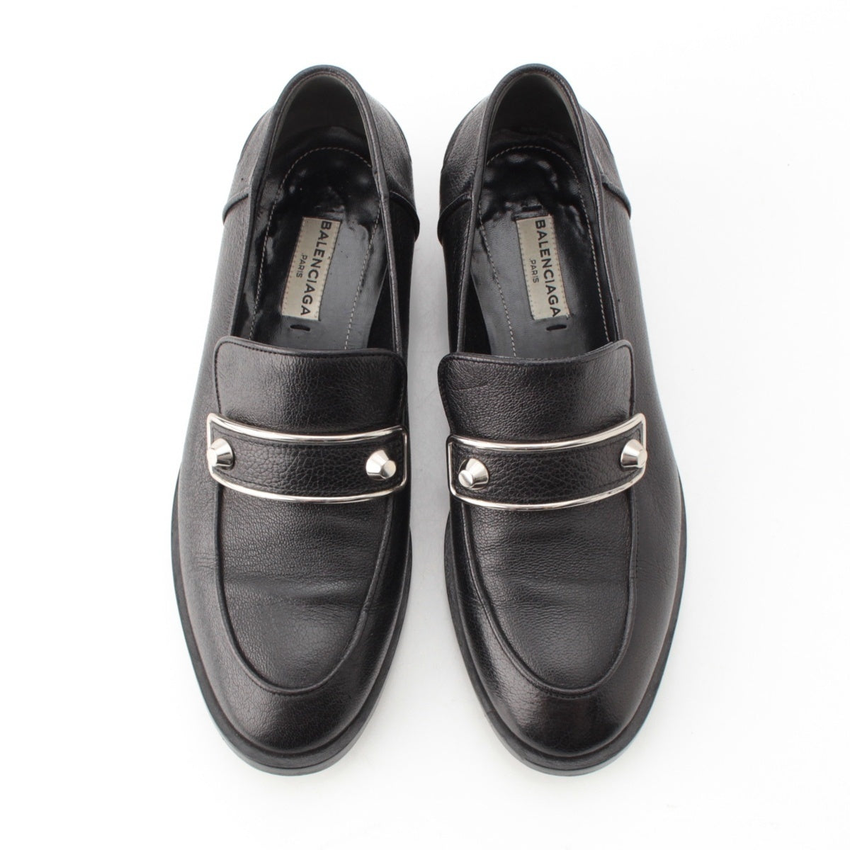 BALENCIAGA leather Studs loafers 357828 black 35 1/2