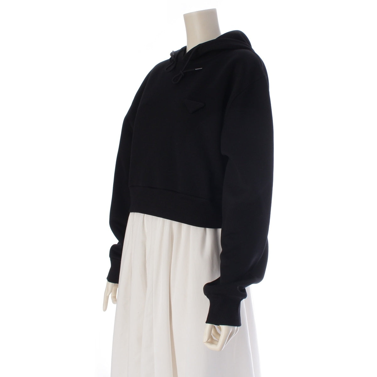 PRADA Triangle logo cropped Parker tops black L