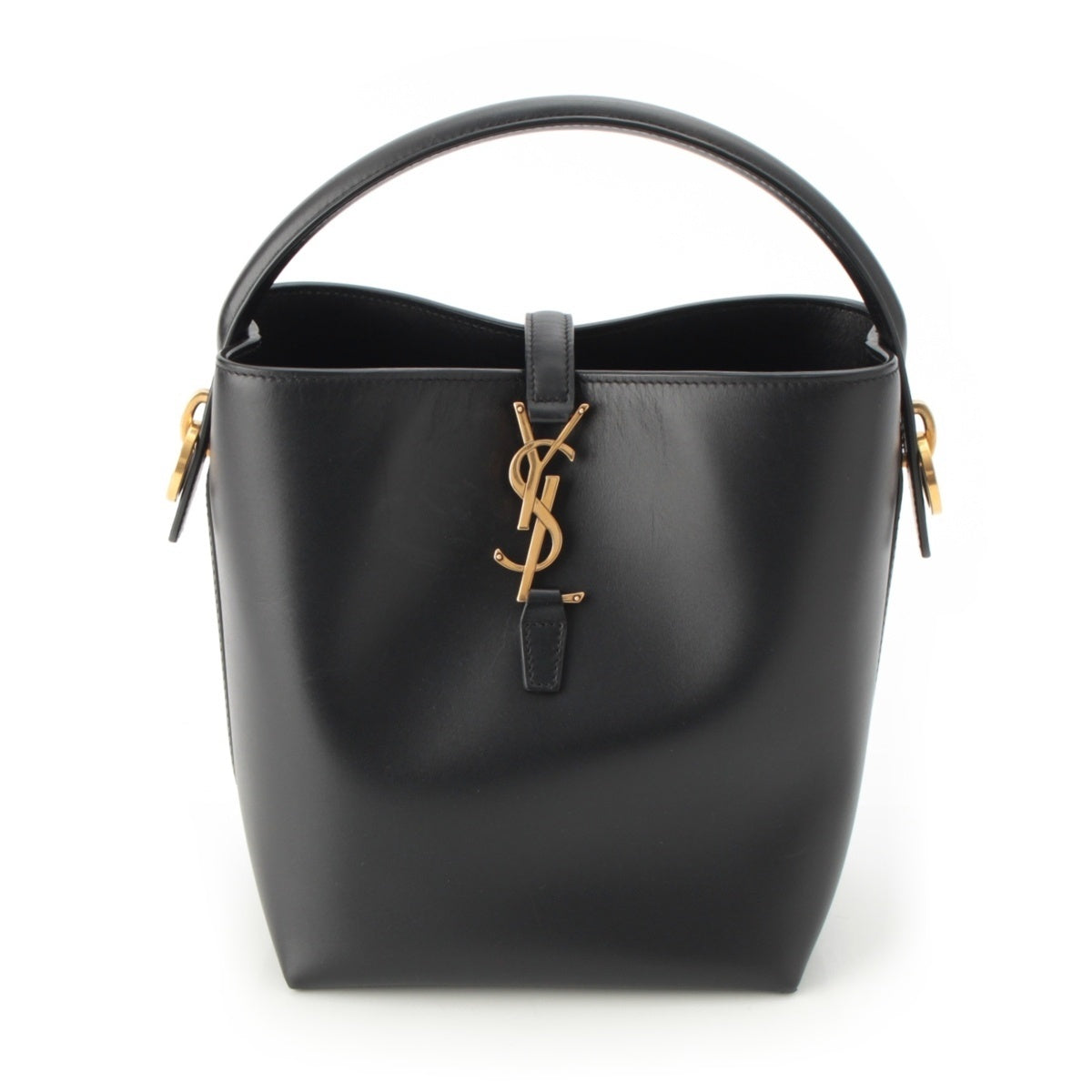 SAINT LAURENT LE37 Calf leather Small Logo Bucket Handbag black