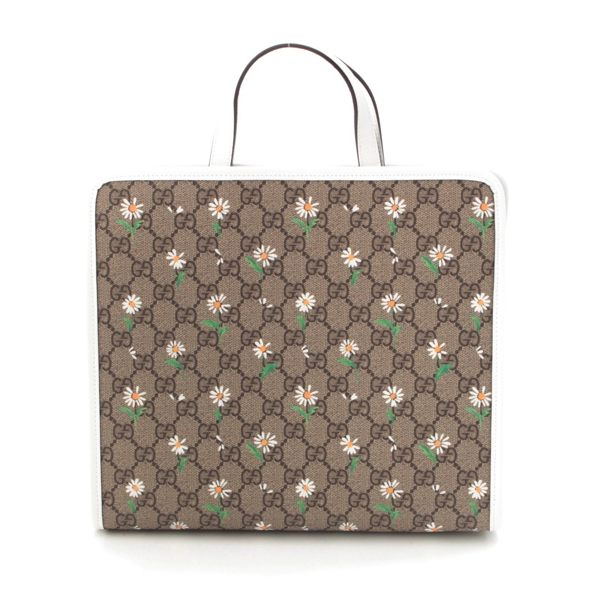 GUCCI PVCx leather GG Supreme Children's Handbag 605614 Beige white