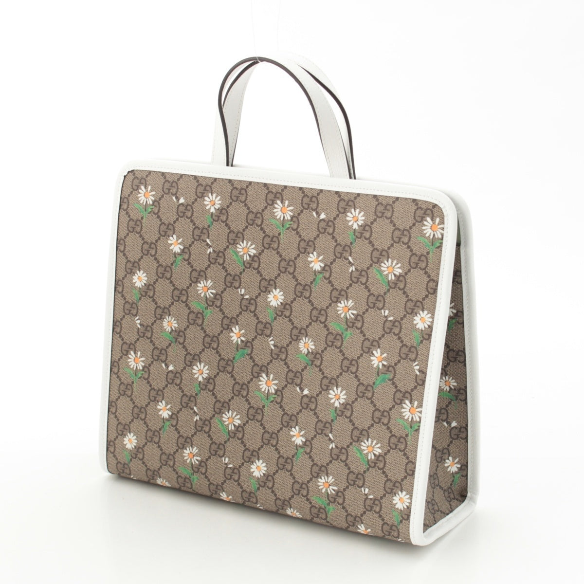 GUCCI PVCx leather GG Supreme Children's Handbag 605614 Beige white