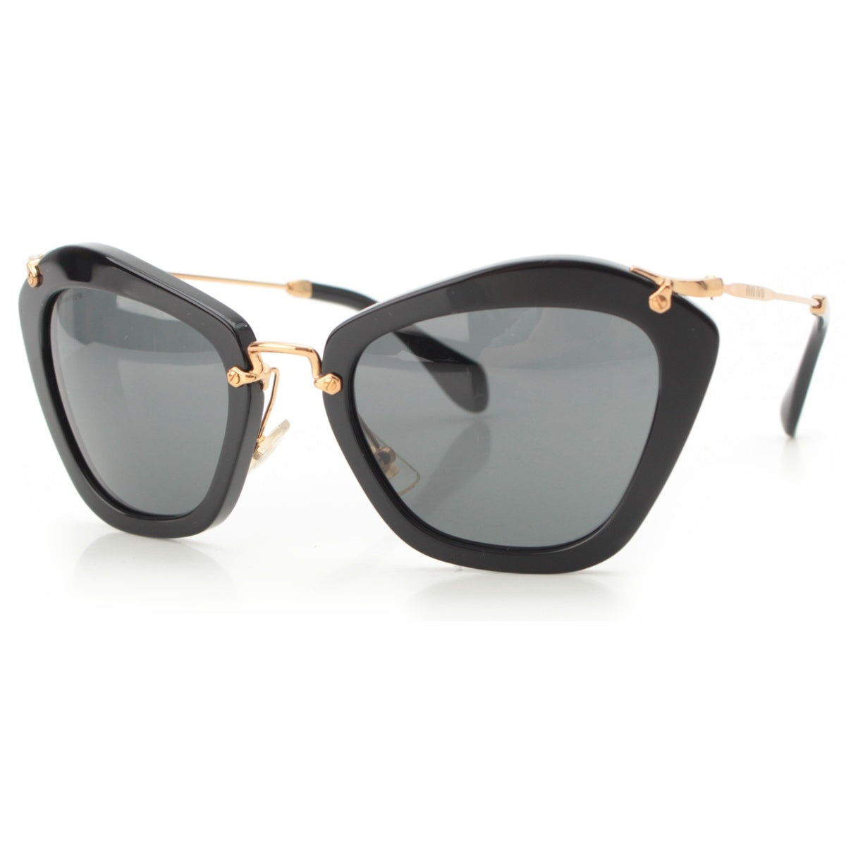 MIUMIU sunglasses SMU10N Black x Gold Plated 55□24
