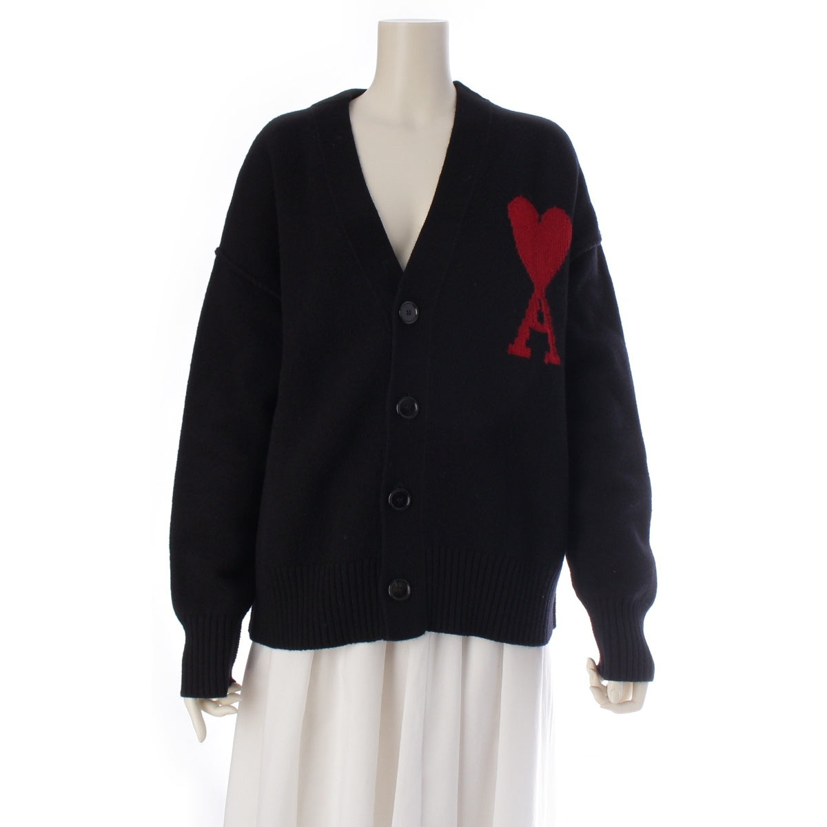 Ami Alexandre Mattiu wool cardigan BFUKC006 black S