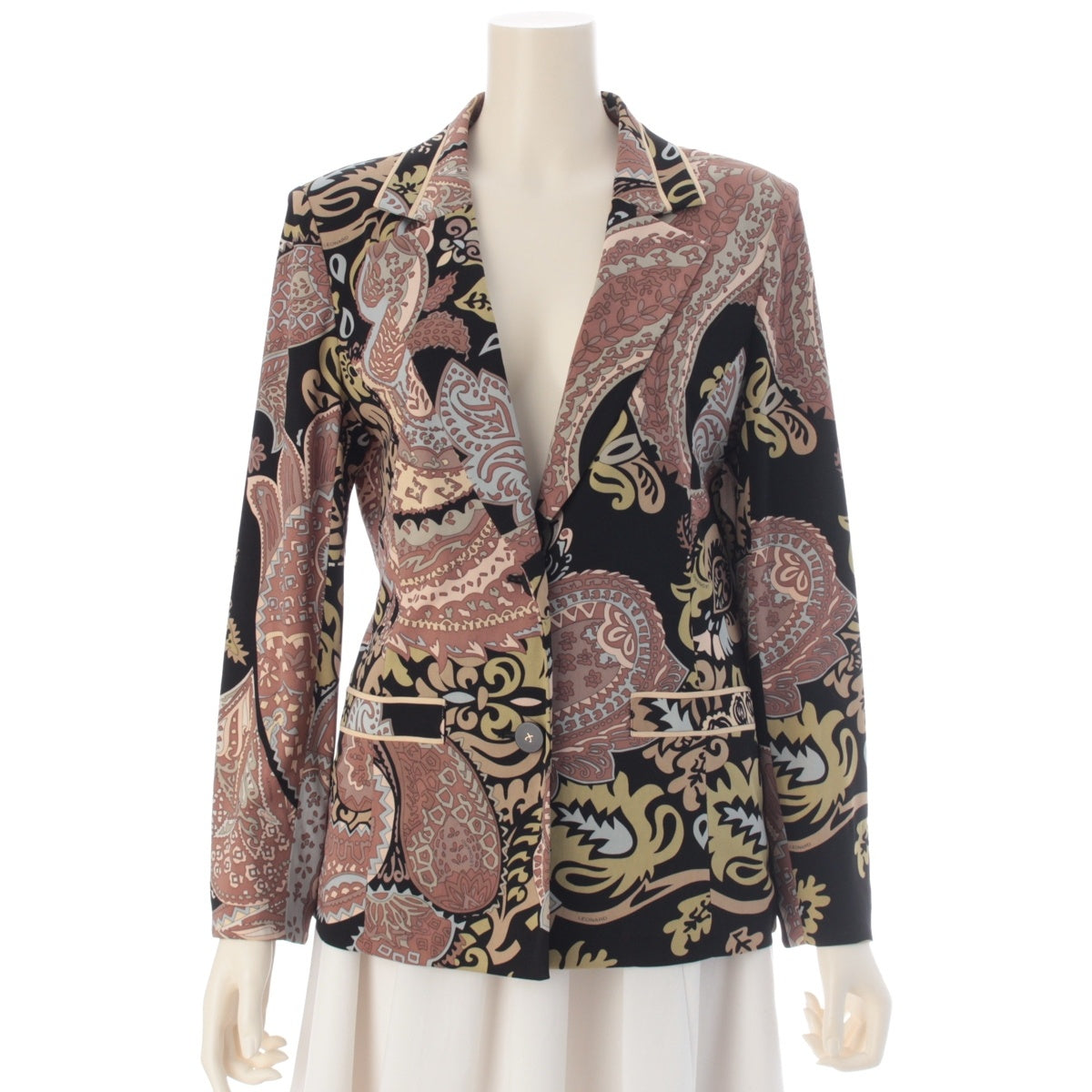 LEONARD Cancan material Paisley Pattern tailored jacket 0141504 Black multicolor M