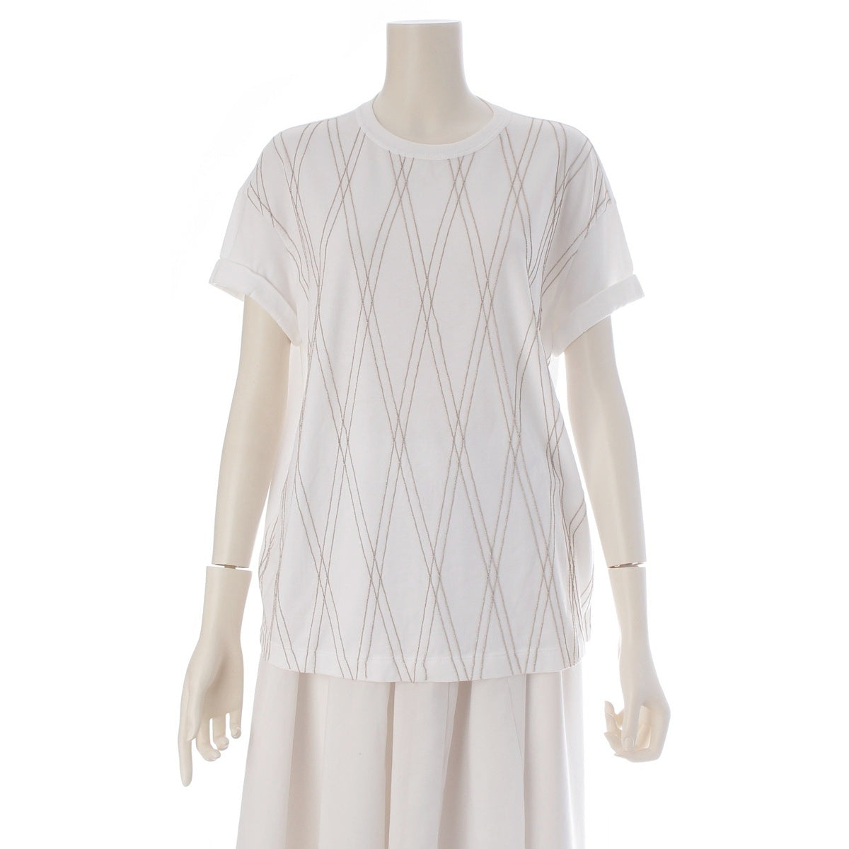Brunello Cucinelli cotton Bijoux Short sleeve T-shirt tops white M