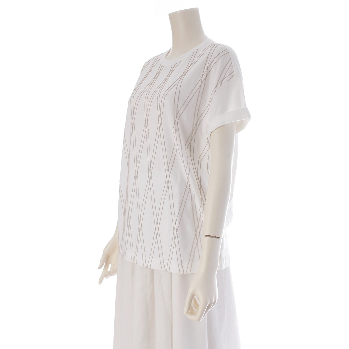 Brunello Cucinelli cotton Bijoux Short sleeve T-shirt tops white M