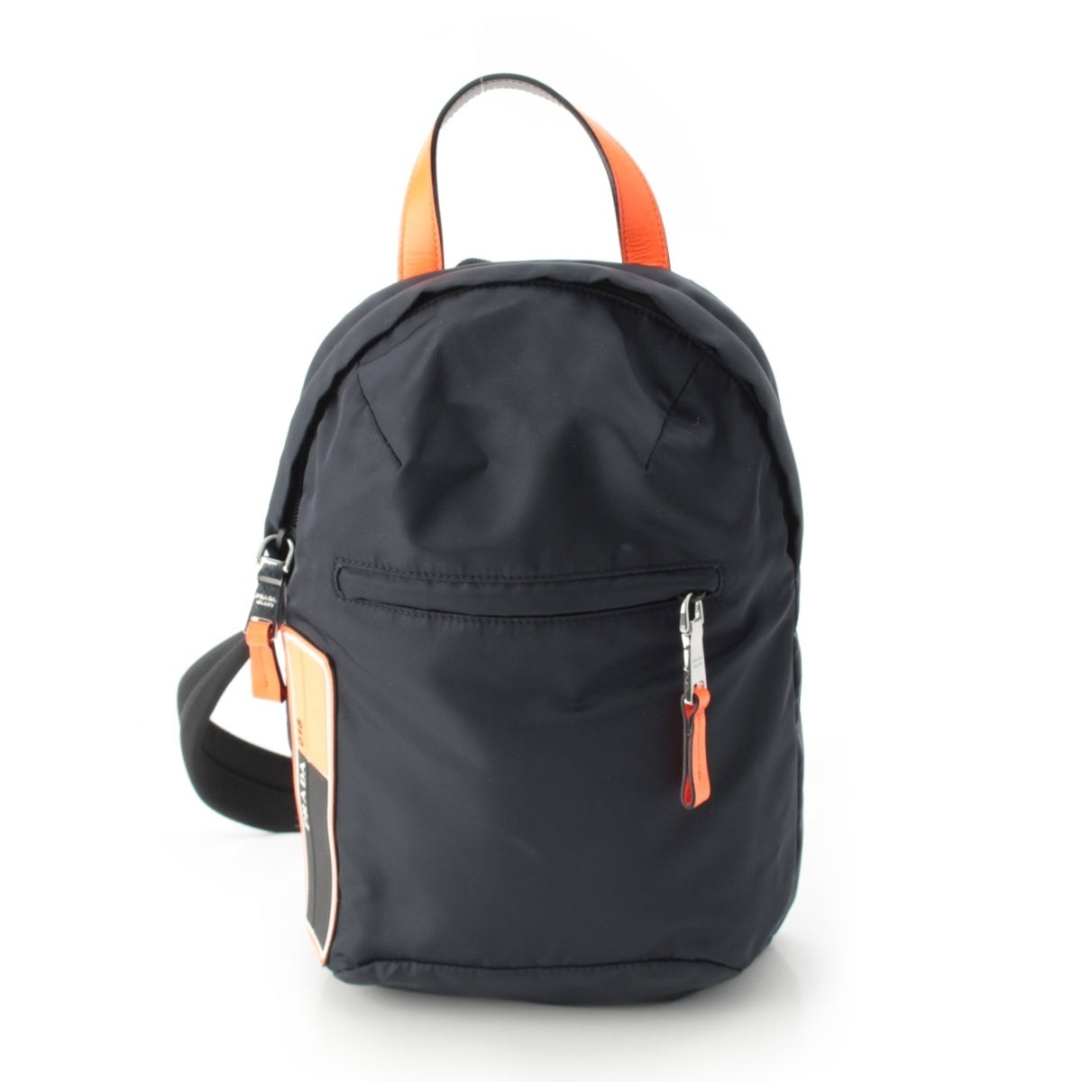 PRADA Nylon Sling SilverMetal Shoulder Bag one 2VZ023 Orange navy