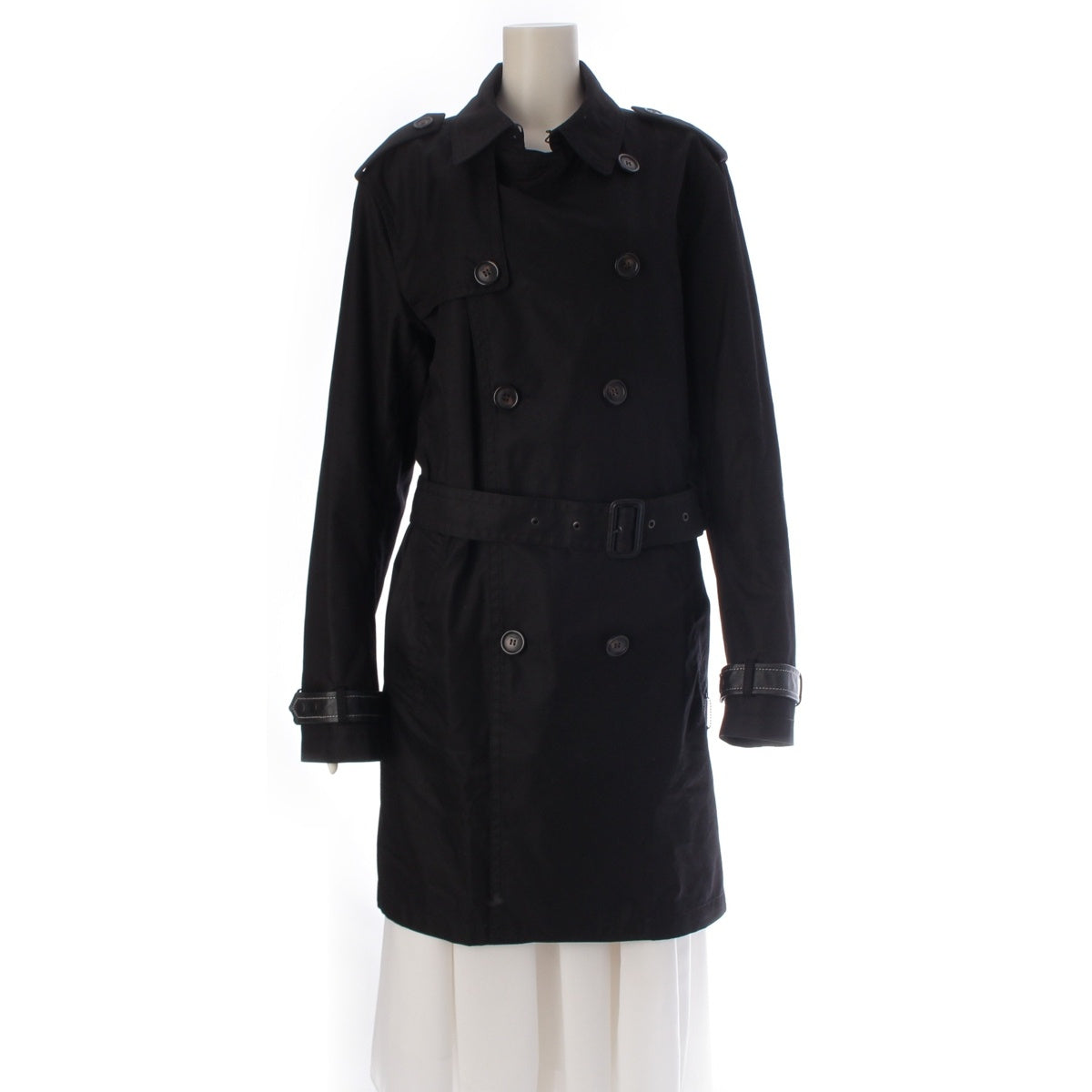 COACH cotton Belted trench coat outer CF804 black M