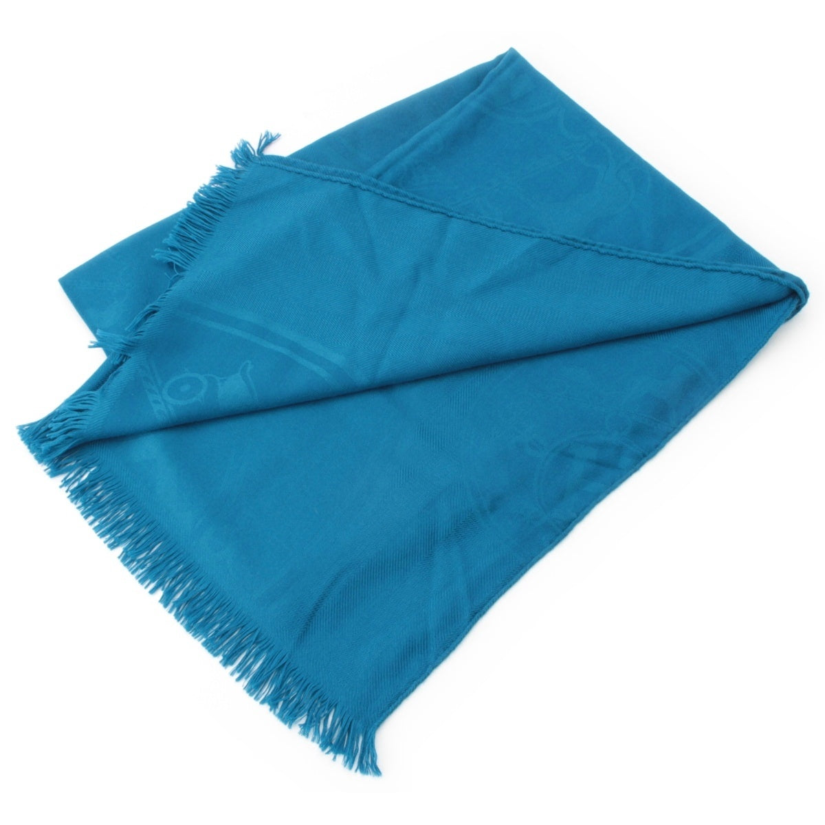 HERMES cashmere silk New Libris stall shawl blue