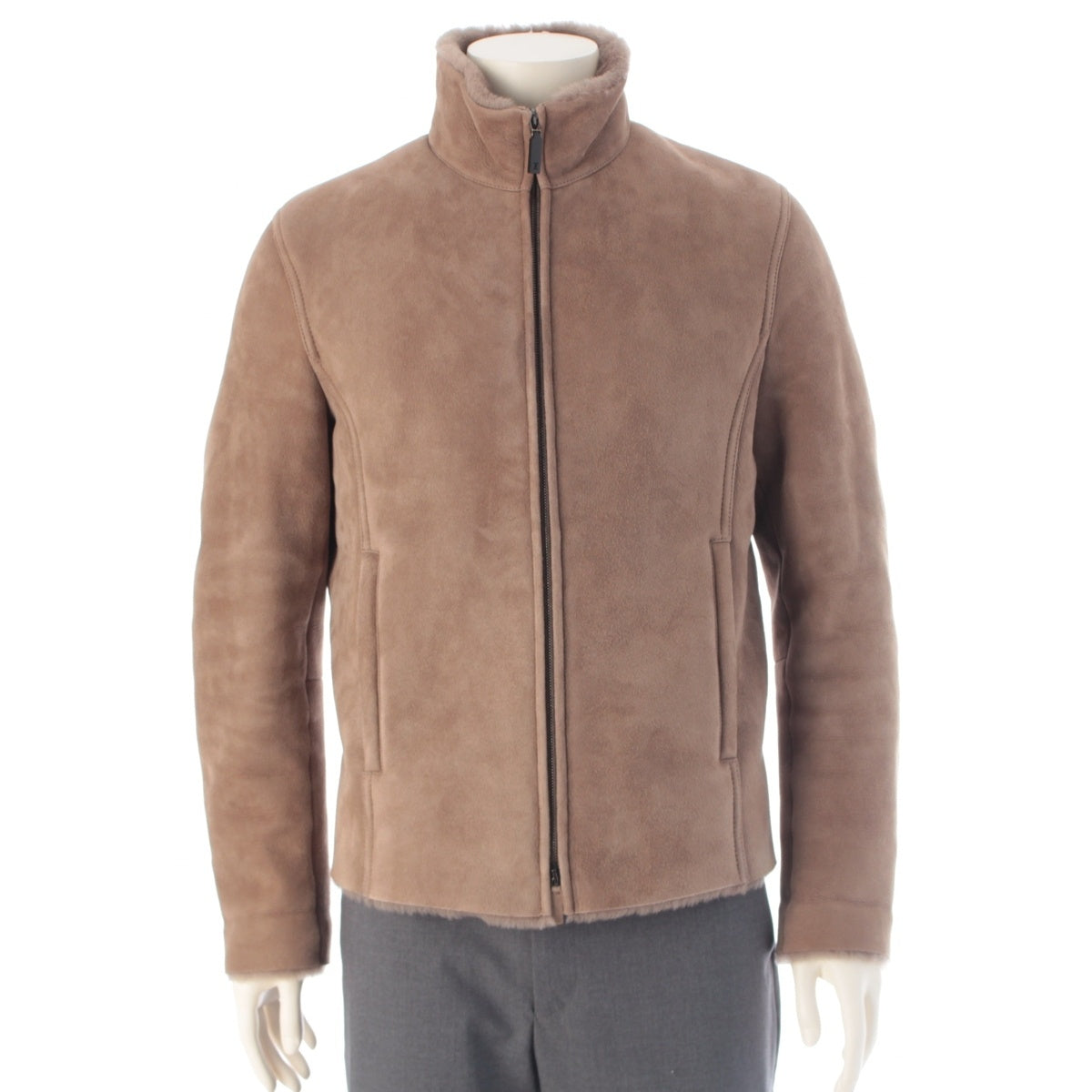 ALTACRUNA Stylab Lambskin suede leather Zip up Jacket leather 83757 AD0845 beige 46