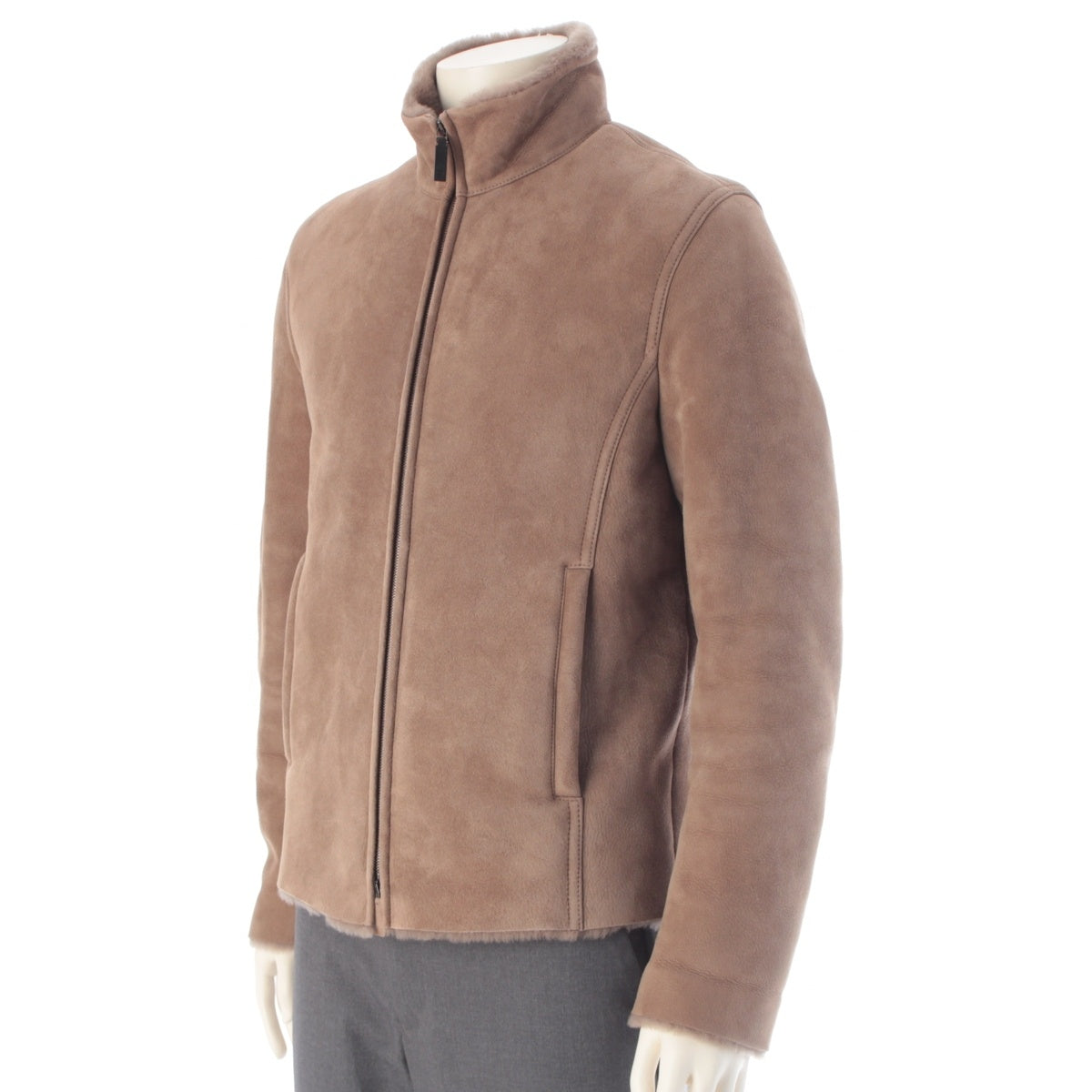 ALTACRUNA Stylab Lambskin suede leather Zip up Jacket leather 83757 AD0845 beige 46