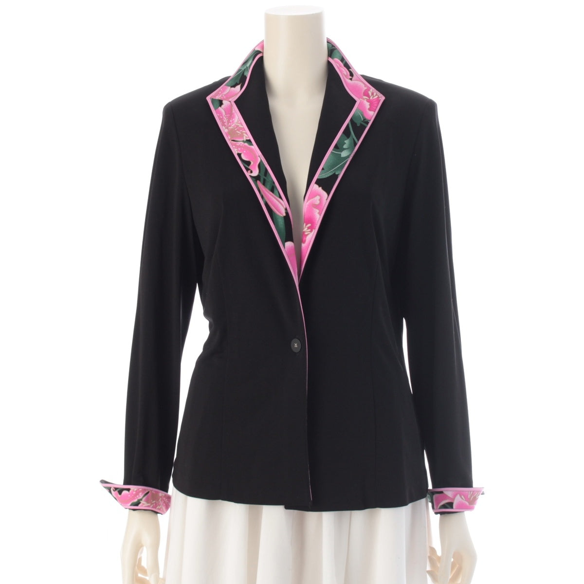 LEONARD fashion Can-can material trim Jacket 0191554 Black pink LL