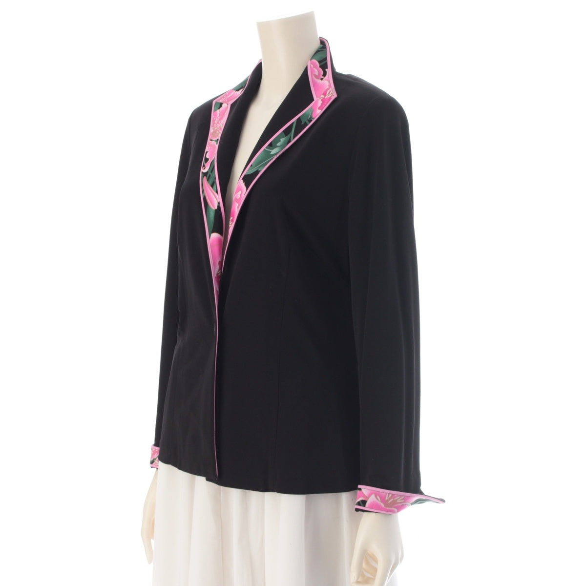 LEONARD fashion Can-can material trim Jacket 0191554 Black pink LL