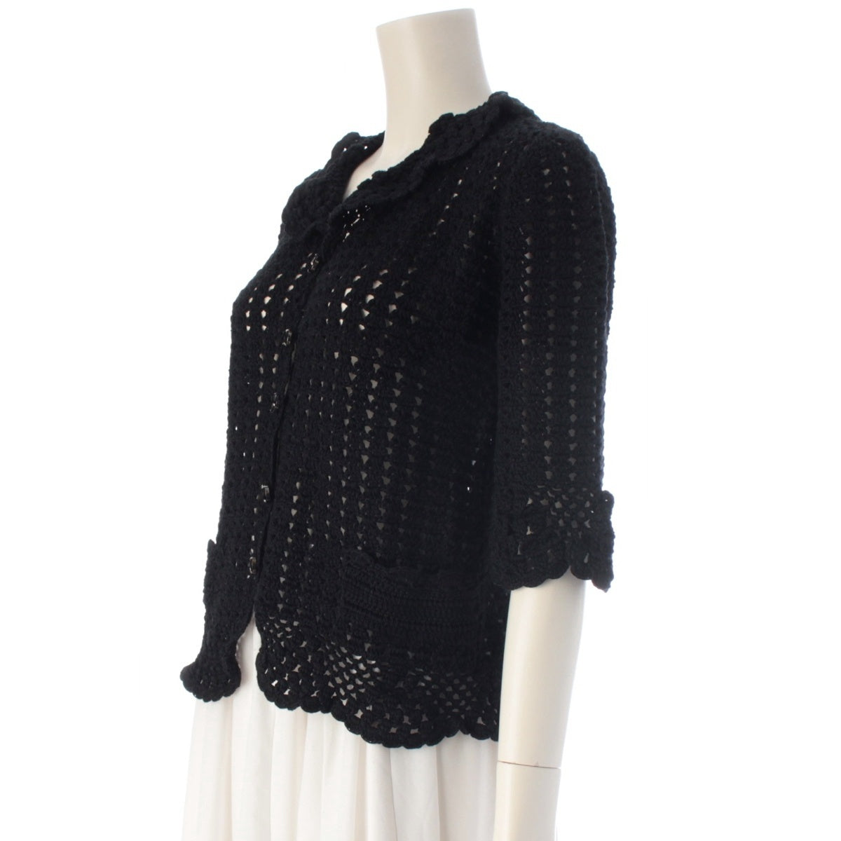DOLCE&GABBANA cotton Knit short sleeves cardigan black 42