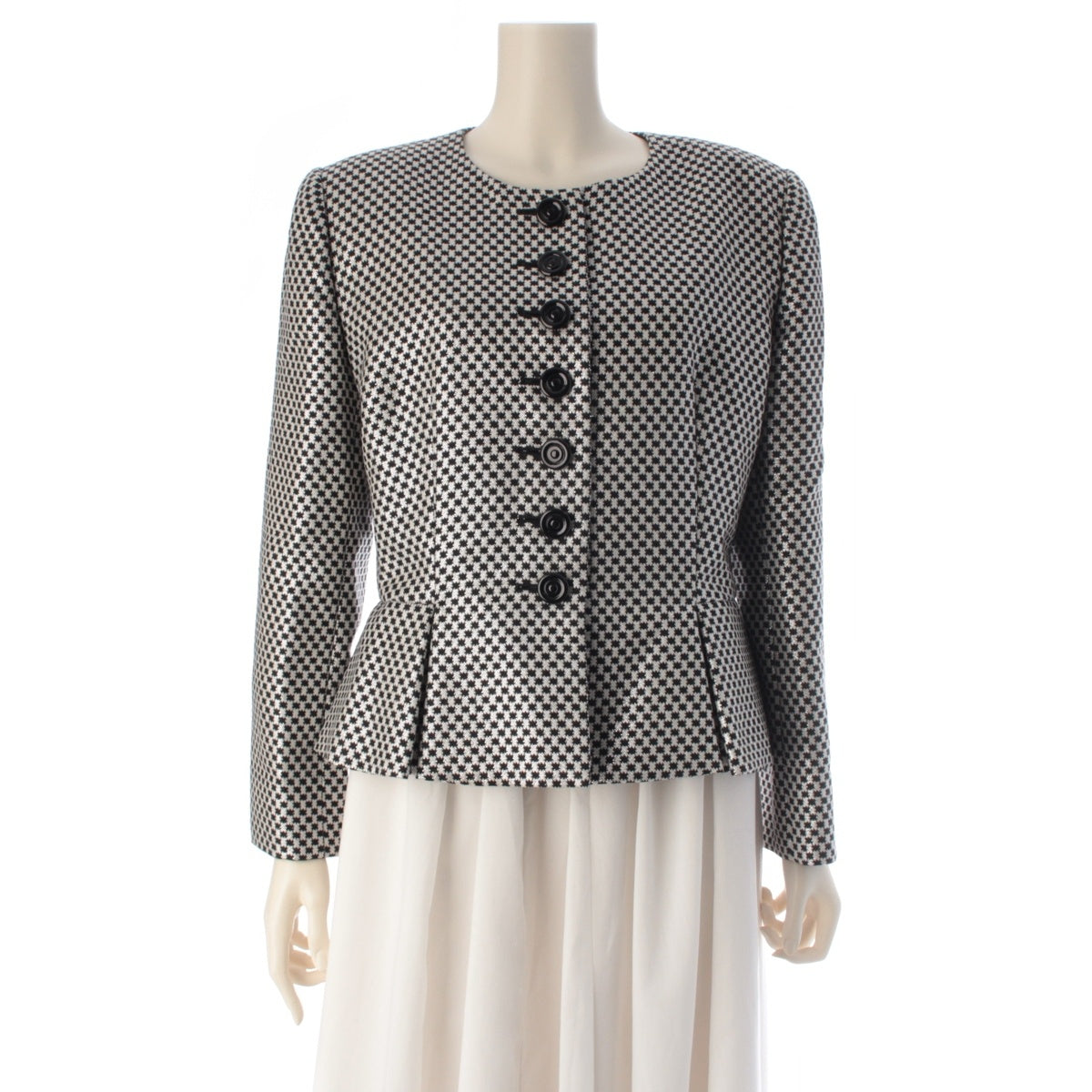 Dior Silk blend All-over glitter pattern No color jacket MD2Y05150 Black x white XL