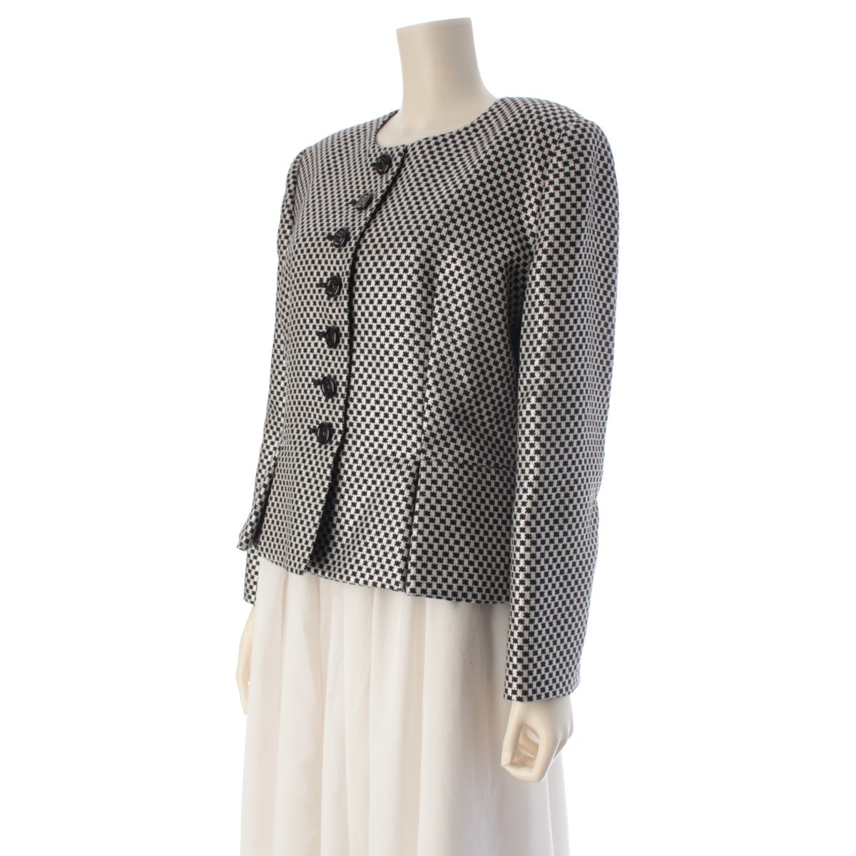 Dior Silk blend All-over glitter pattern No color jacket MD2Y05150 Black x white XL