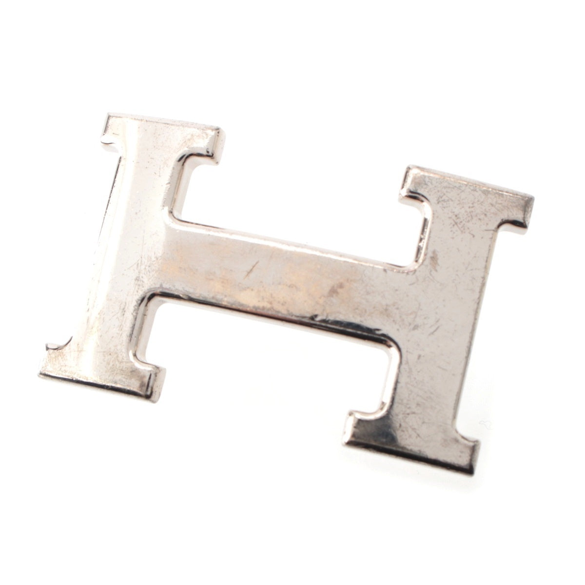 HERMES Constance H buckle belt Silver