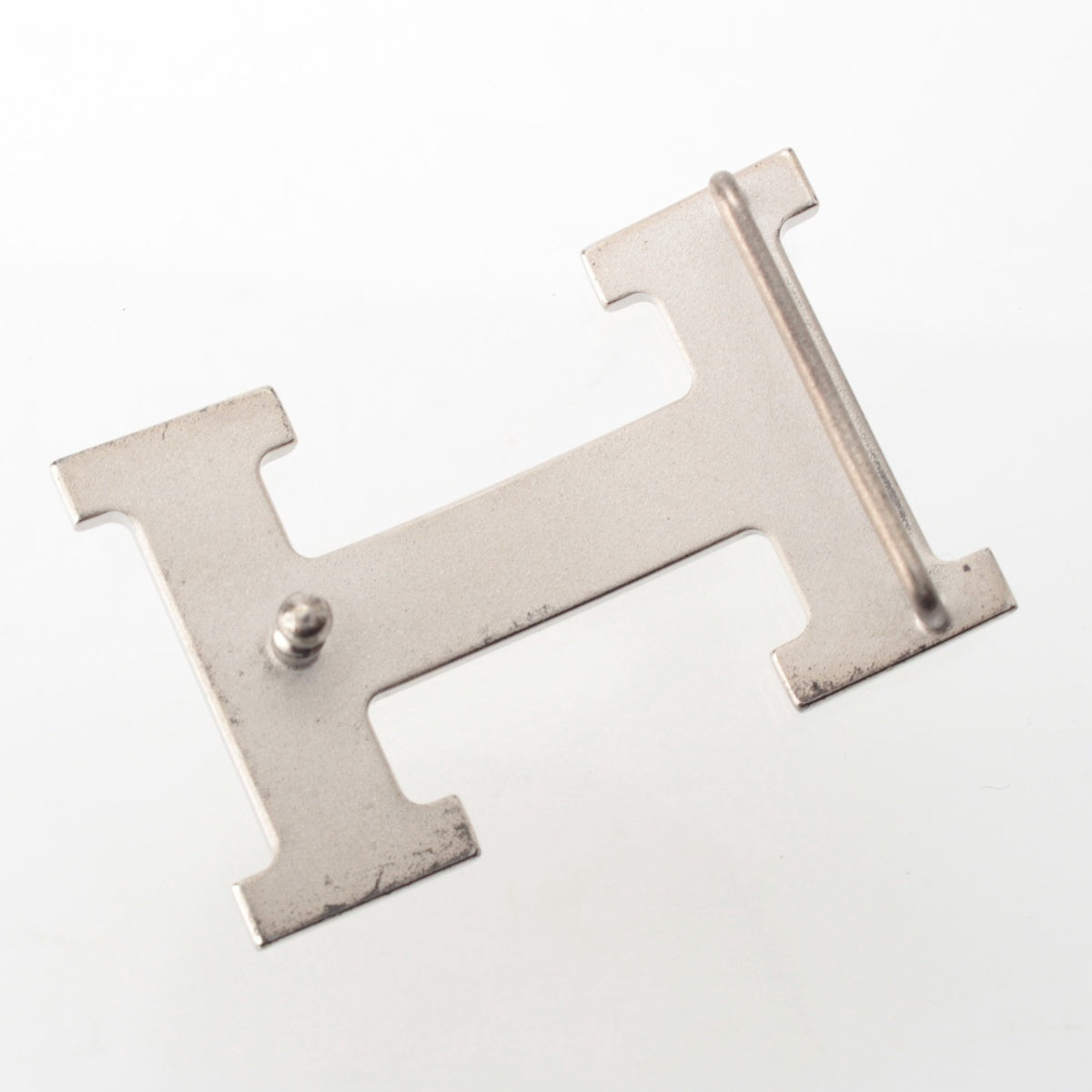 HERMES Constance H buckle belt Silver